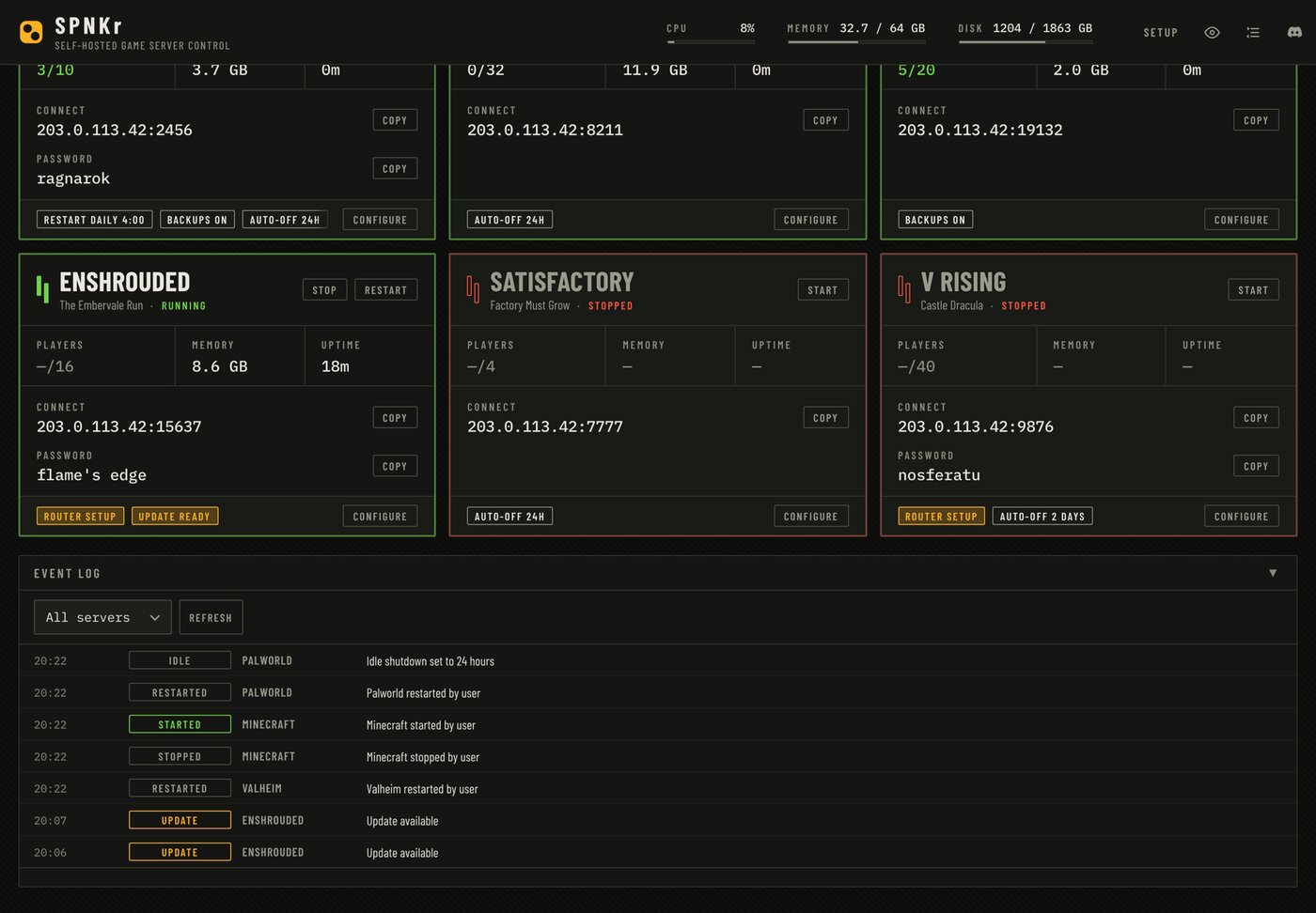 SPNKr, compact event log