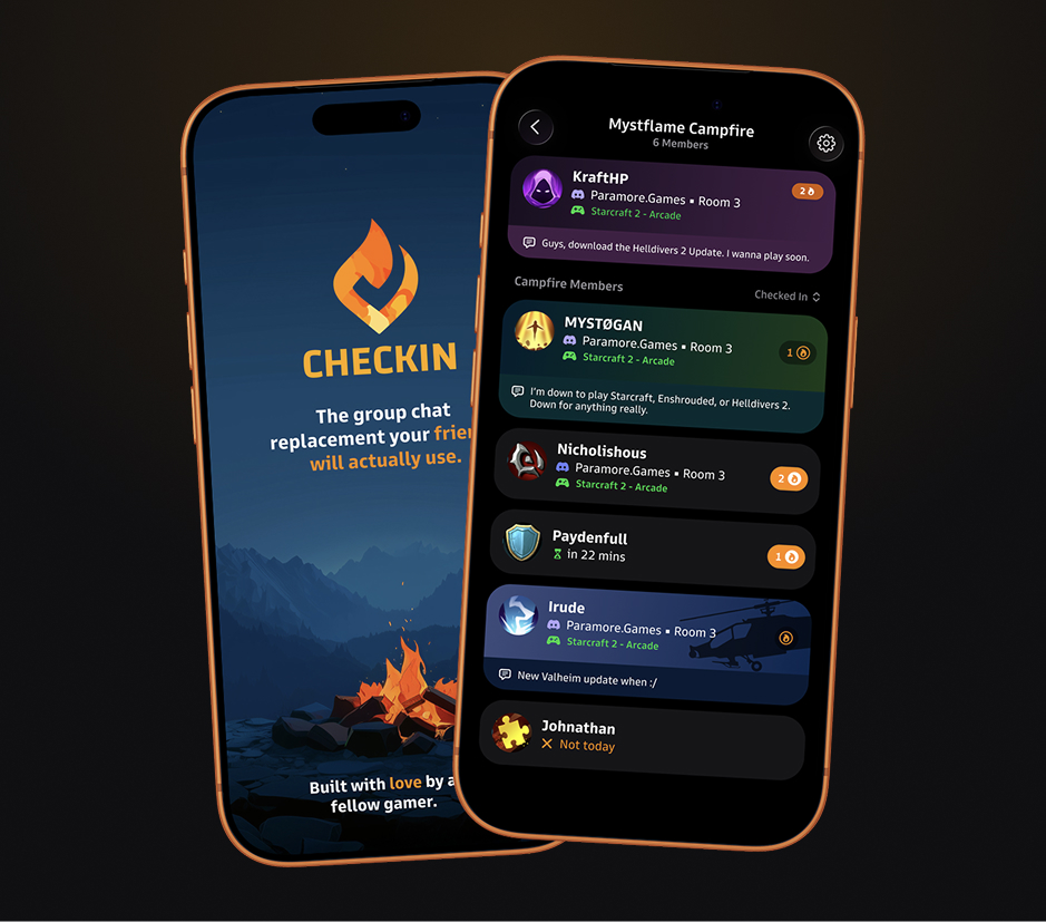 Checkin app — campfire check-in flow